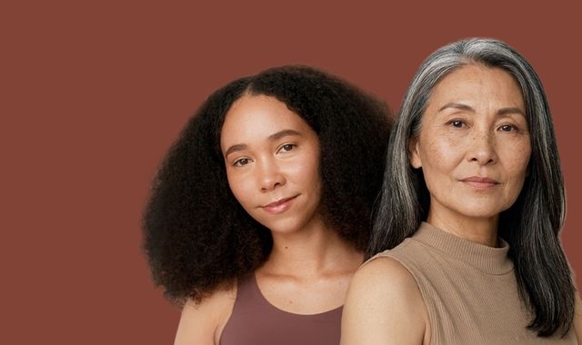 Two women look confidently