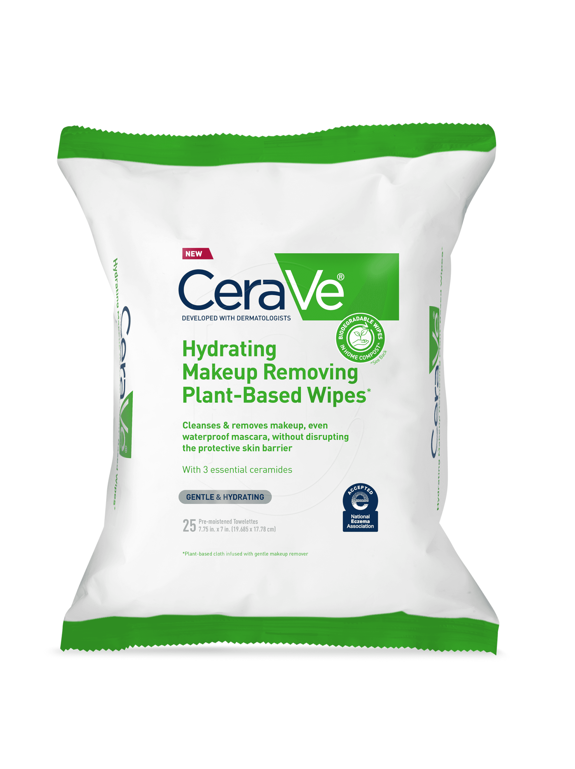 CeraVe Hydrating Makeup Removing Plant-Based Wipes Image