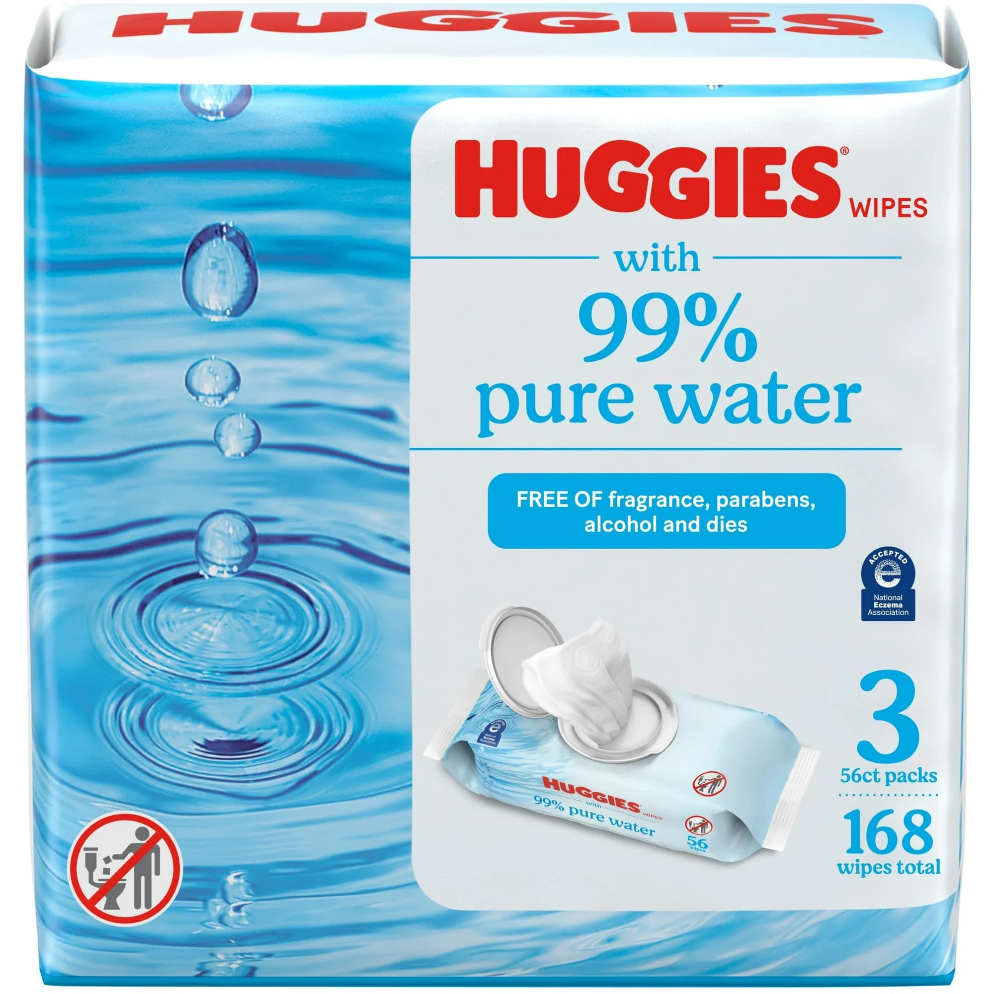 Huggies 99% water wipes Image