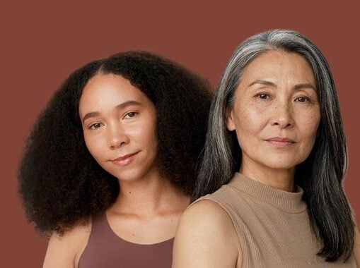 Two women look confidently