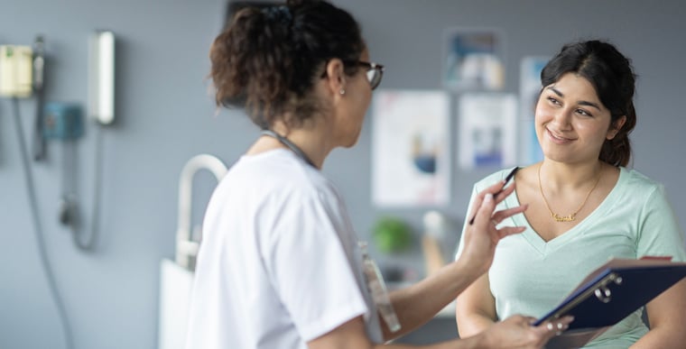 Doctor and patient having conversation