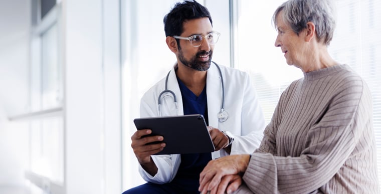 Doctor and patient having conversation