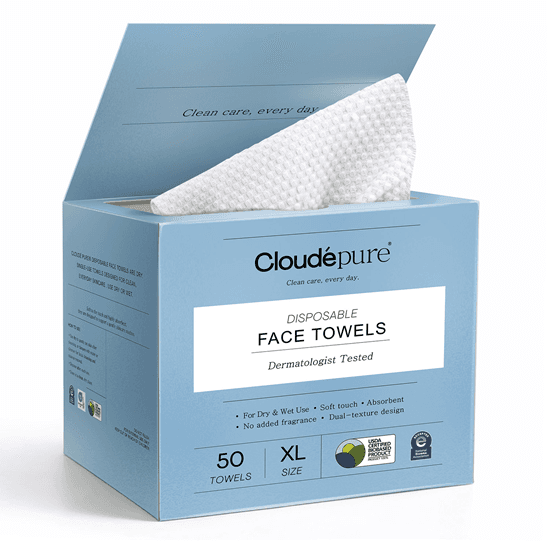 Cloudé Pure Disposable Face Towels XL Image