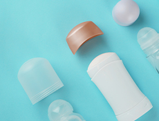 deodorant stick on a blue background